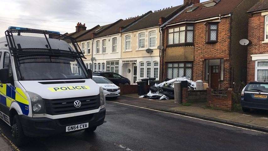 Police outside a property in Lennox Street, Gravesend (24605302)