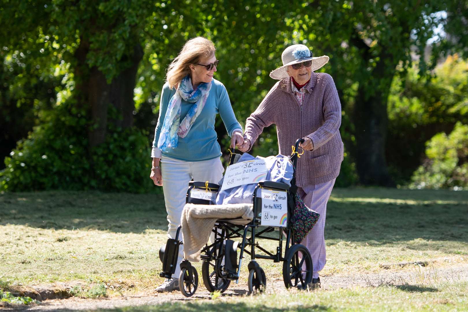 Mrs Rich is helped on her walks by daughter Diane (PA)