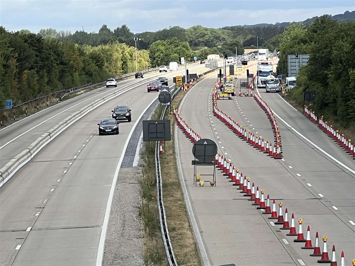 M20 closed for barrier works between Ashford and Maidstone