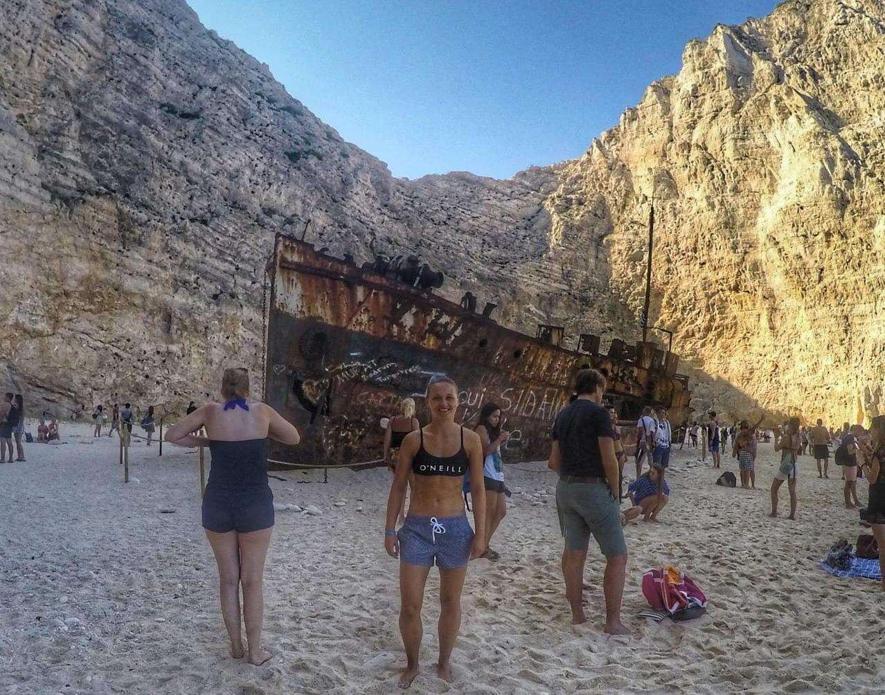 Sophie Gifford, 22, from Deal, pictured on the popular beach before the landslide