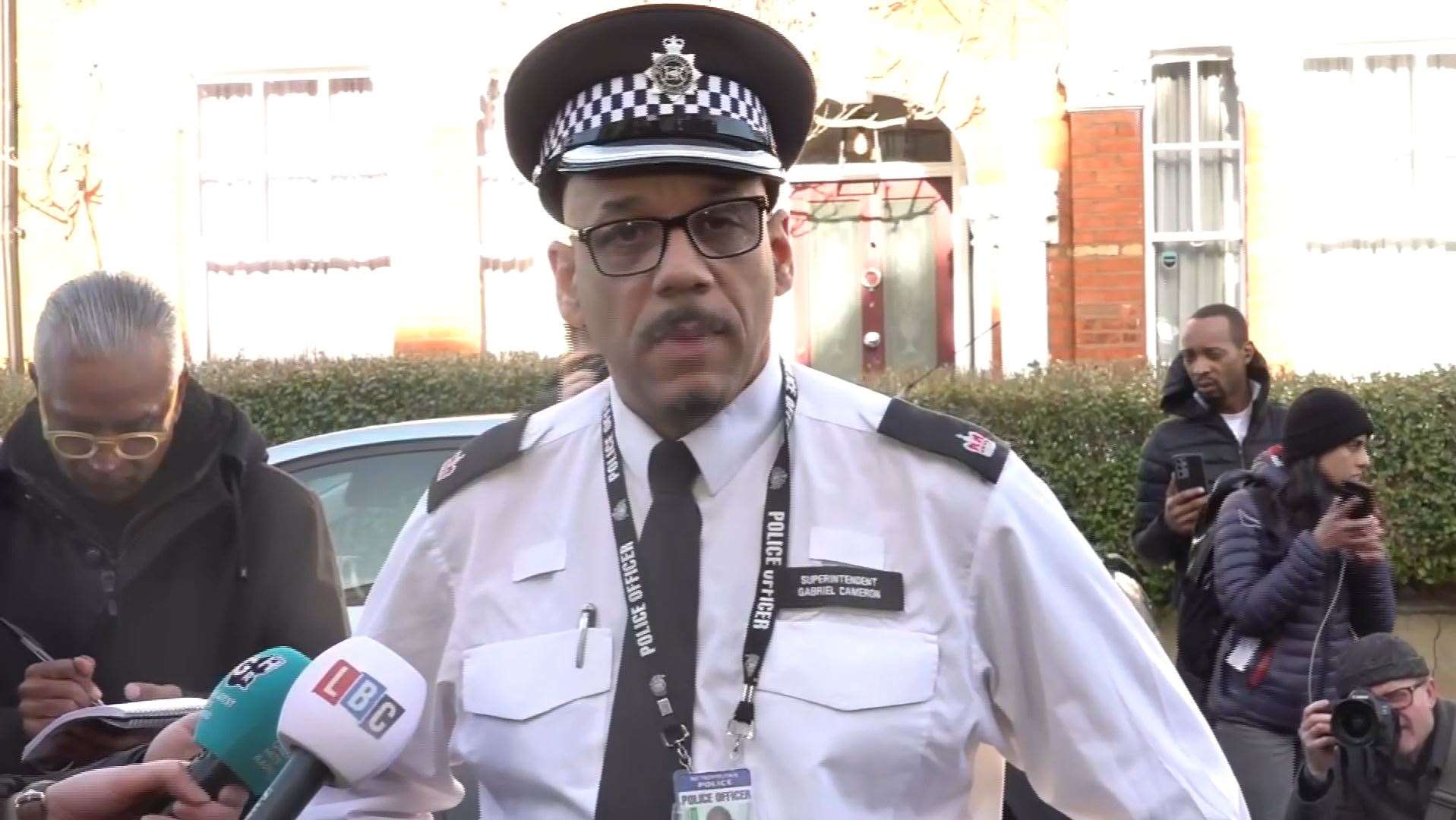 Superintendent Gabriel Cameron spoke to reporters at the scene on Thursday (PA)