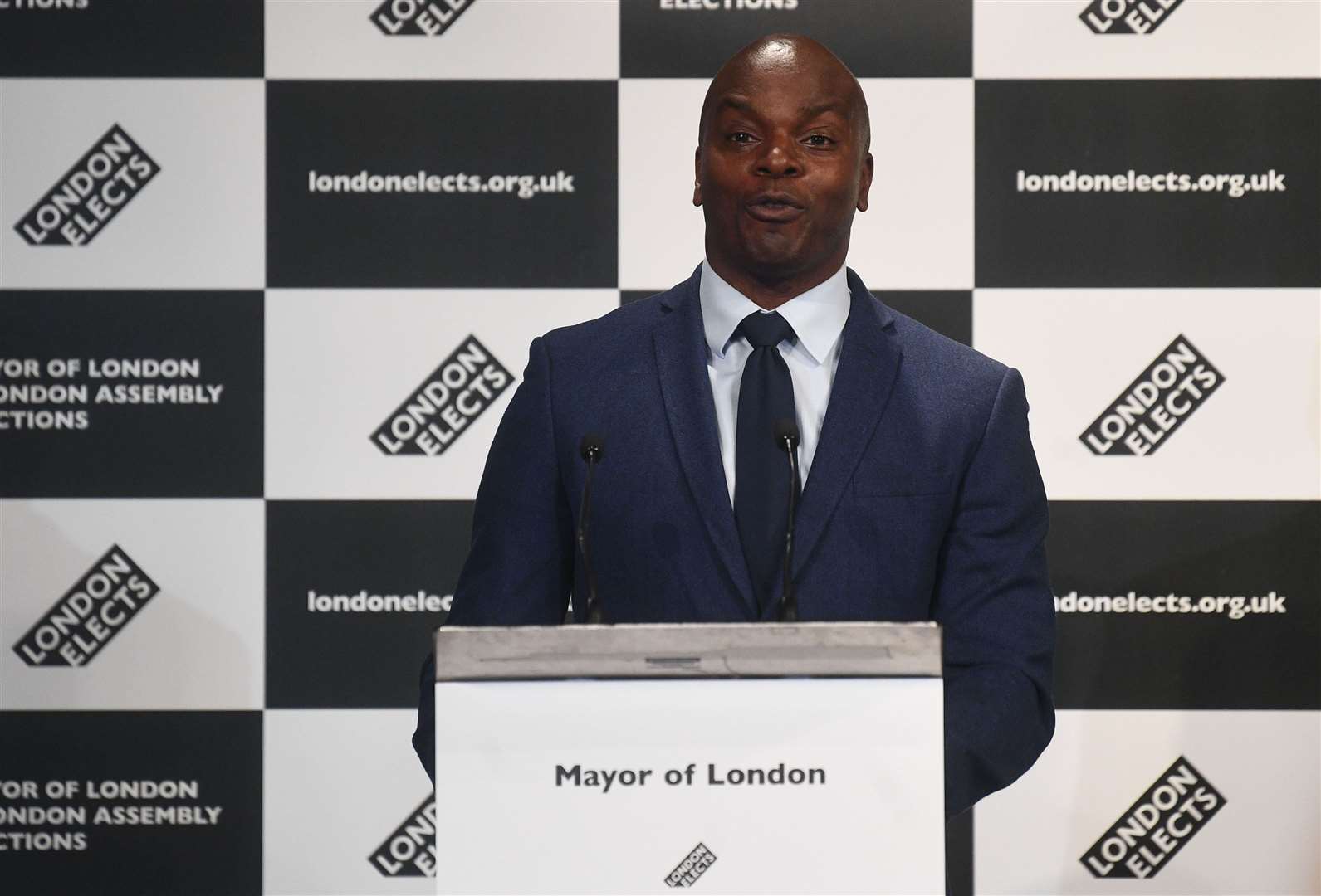 Conservative’s Shaun Bailey speaks after the result (Victoria Jones/PA)