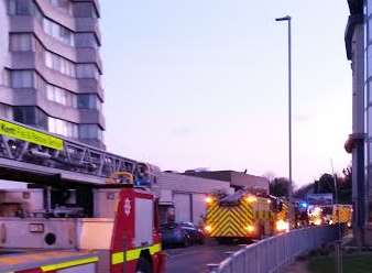 Firefighters at Arlington House, Margate, today