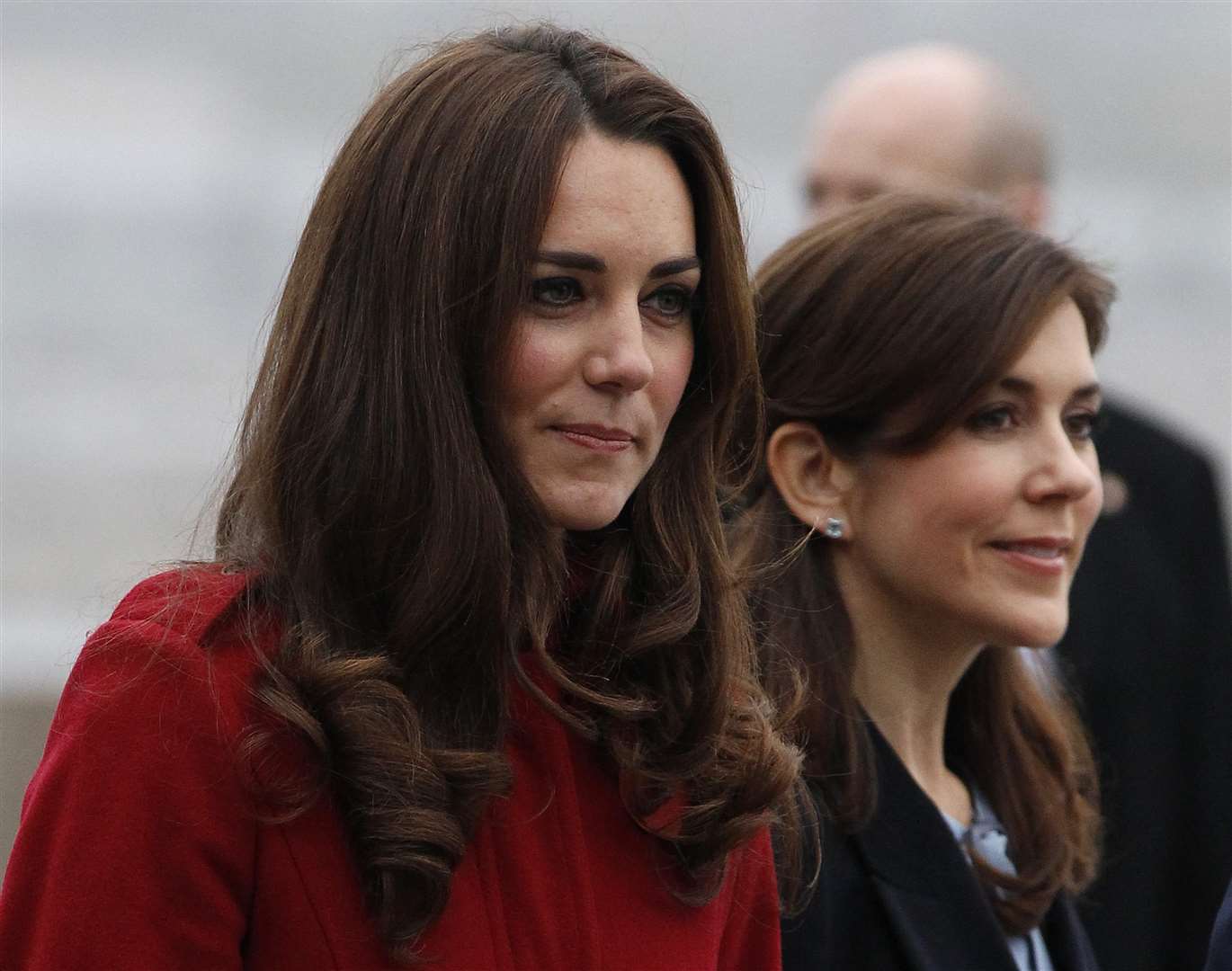 The Duchess of Cambridge with Denmark’s Crown Princess Mary during a visit to the Unicef emergency supply centre in Copenhagen (Phil Noble/PA)