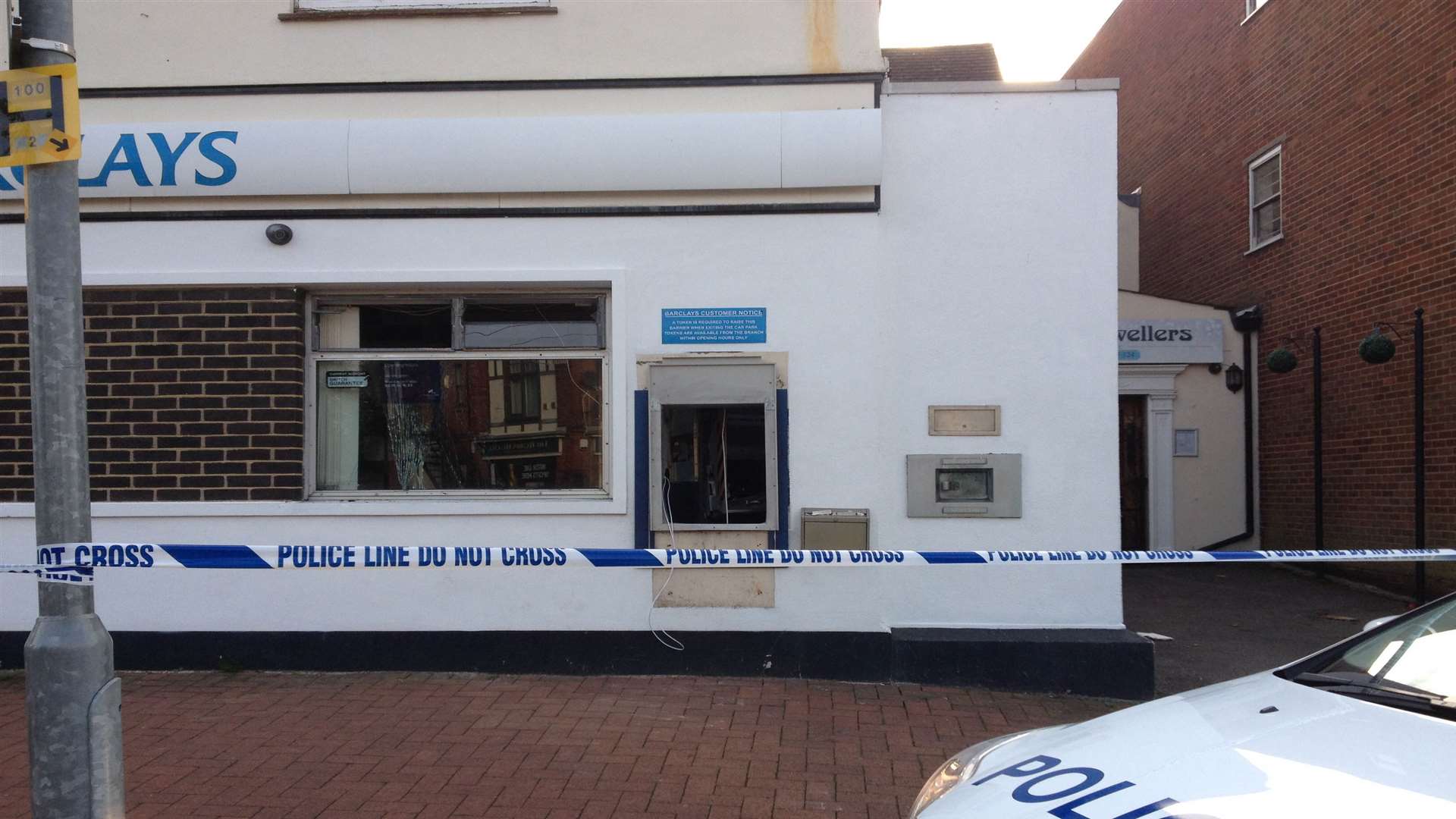 Thieves rip ATM from wall of Barclays bank in Borough Green