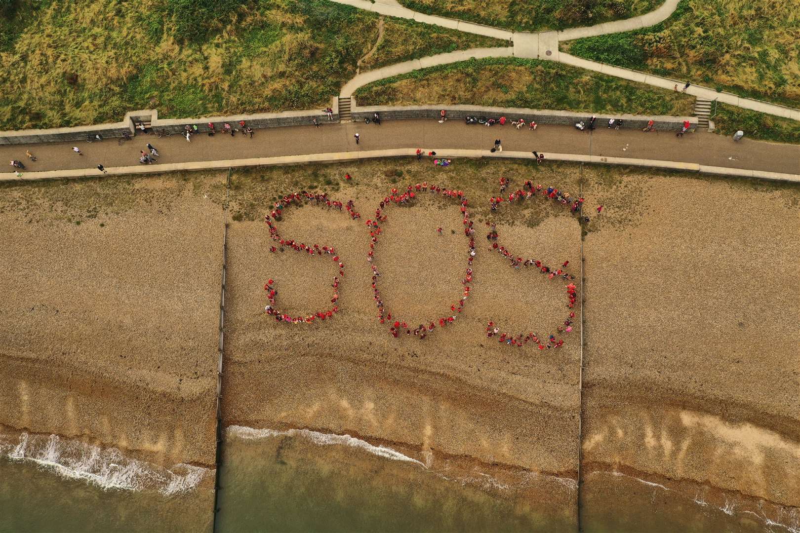 SOS Whitstable in Tankerton protesting against Southern Water waste water and sewage releases into sea earlier this year. Picture: Tom Banbury @tombanbury