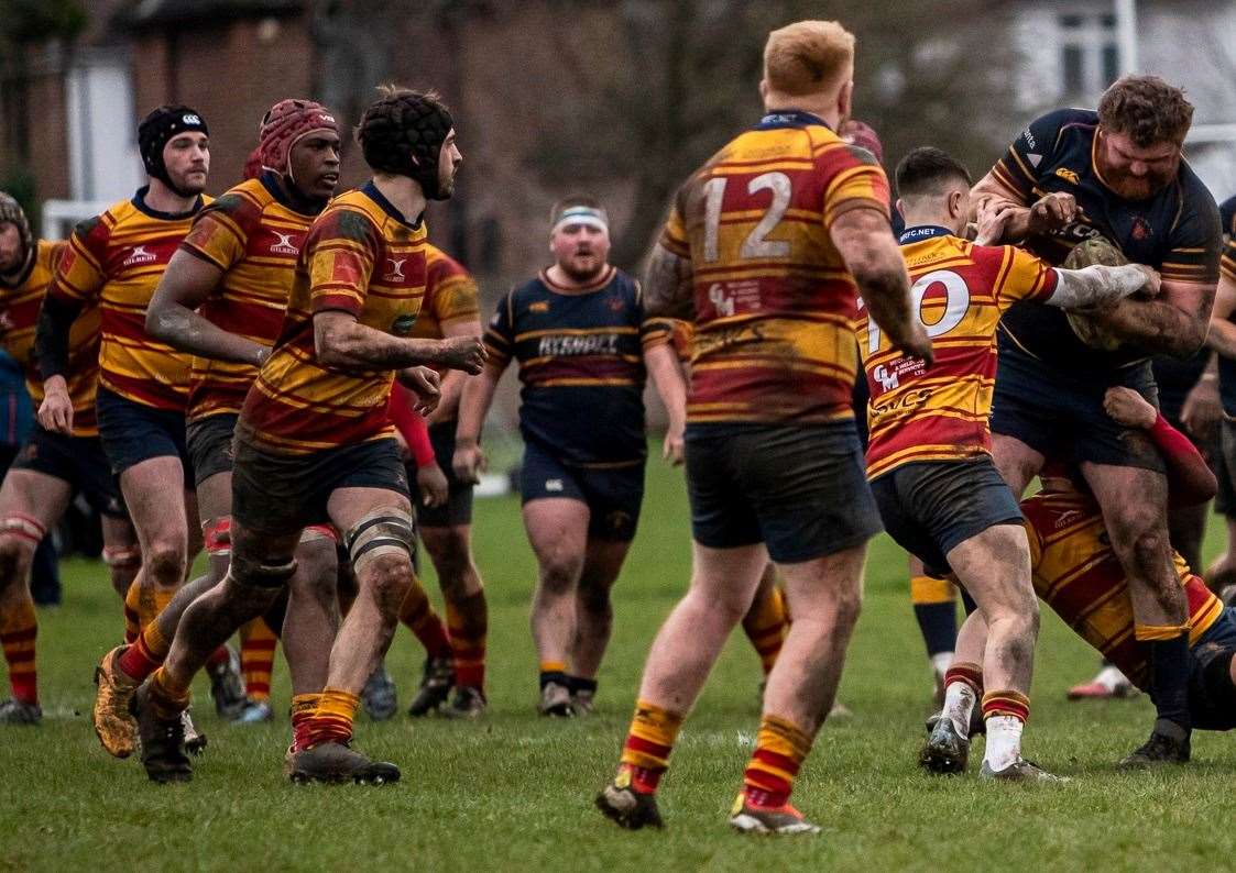 Match action from Medway's win at Old Colfeians. Picture: Jake Miles Sports Photography