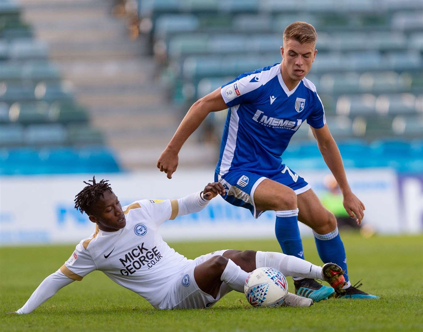 Peterborough forward Siriki Dembele up against the Gills last season