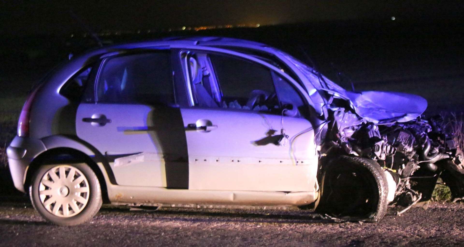 The Citroen Saxo involved in the crash. Picture: UK News in Pictures