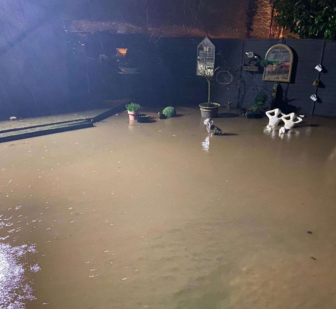 The garden floods 'three or four times each year'