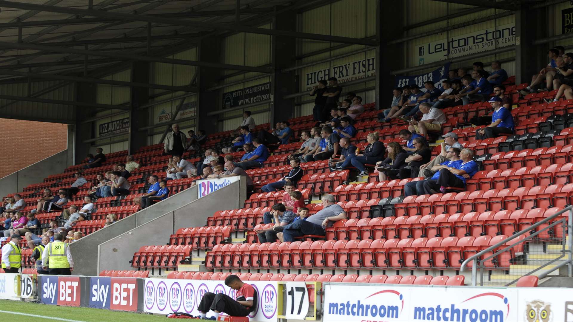 The 147 travelling Gills fans in a crowd of 706 at Leyton Orient Picture: Barry Goodwin