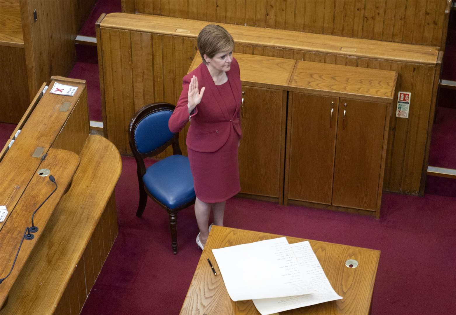 Nicola Sturgeon is sworn in as Scotland’s First Minister (Jane Barlow/PA)