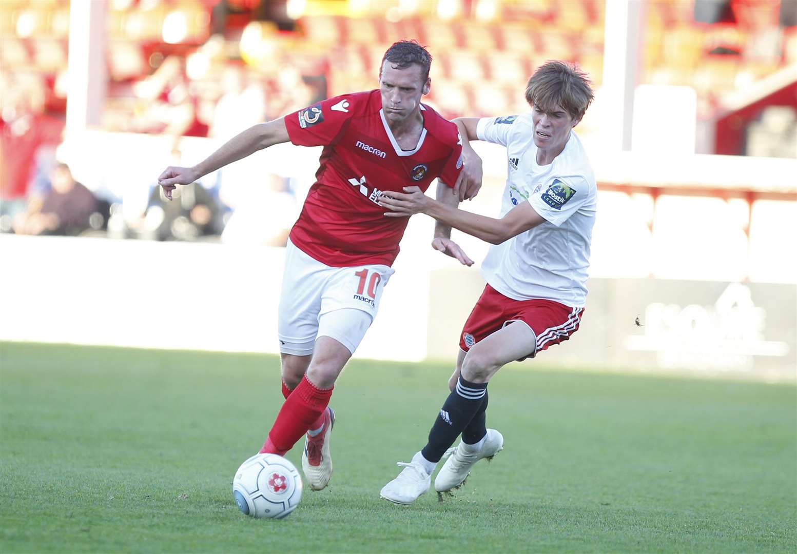 Andy Drury strong on the ball in midfield Picture: Andy Jones