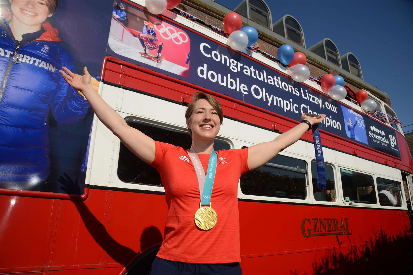 Lizzy Yarnold leaving Sevenoaks District Council offices. Picture: Gary Browne
