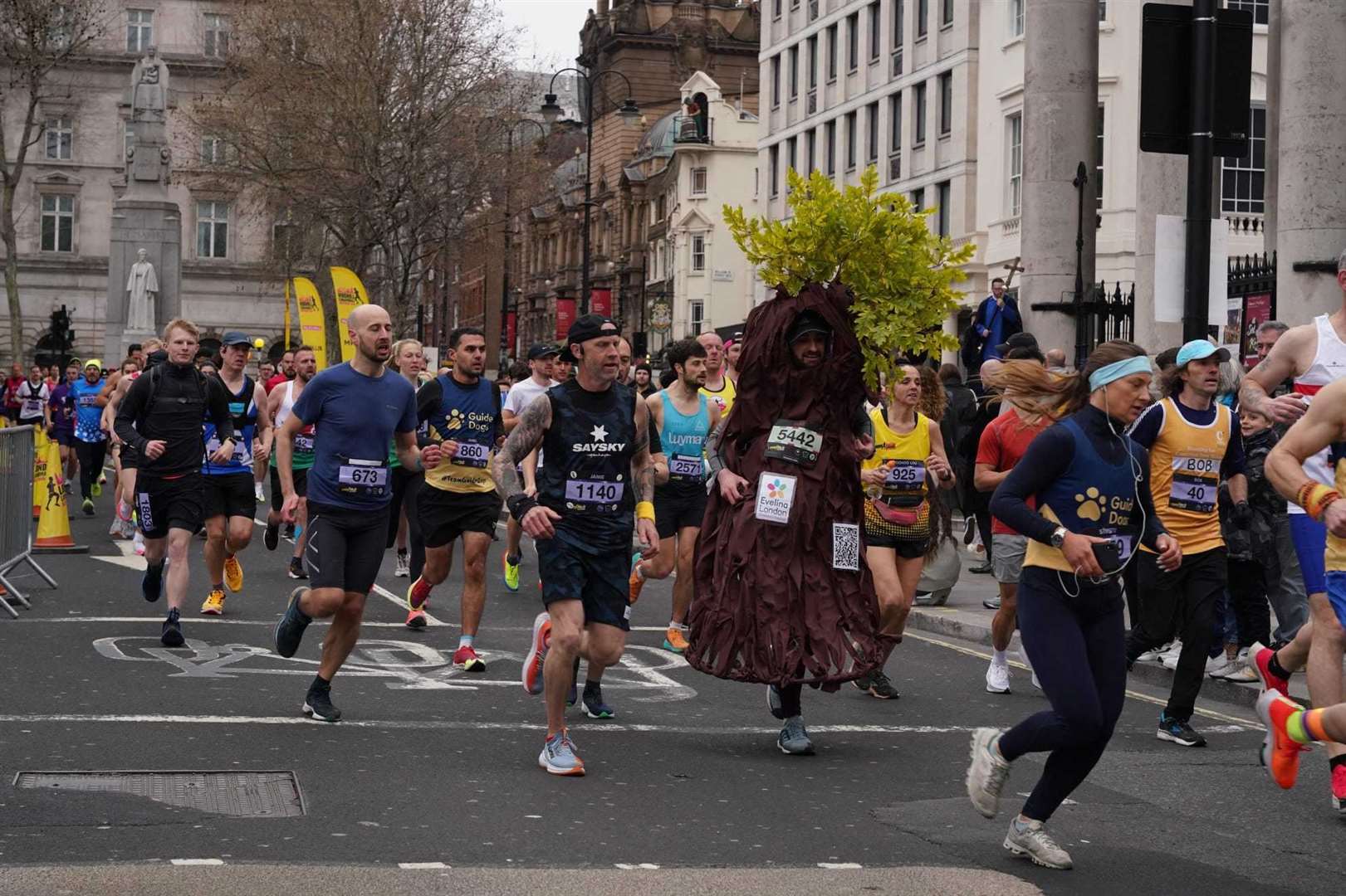 The 35-year-old dressed up as a tree, to represent the "Forest Ward". Picture: NHS Foundation Trust