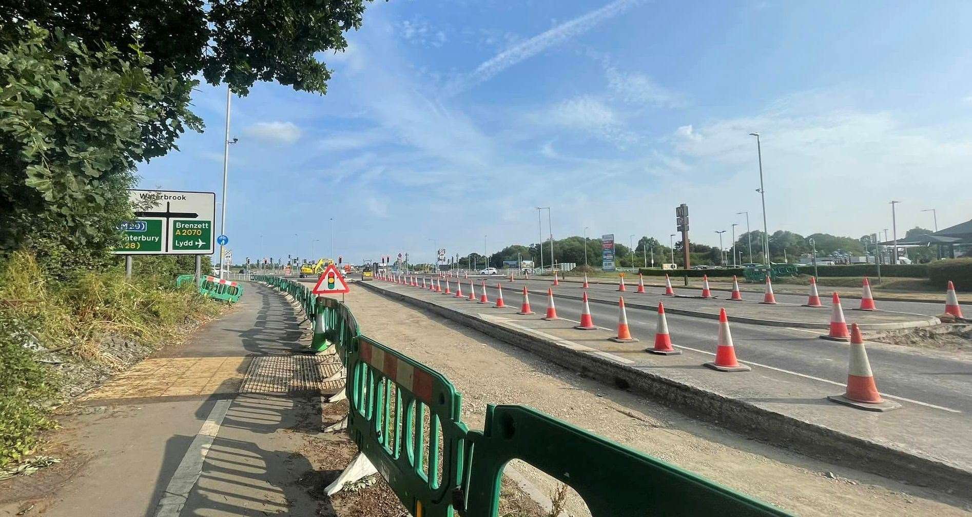 The new surface on The Boulevard in Ashford is being dug up. Picture: Jamie Penfold