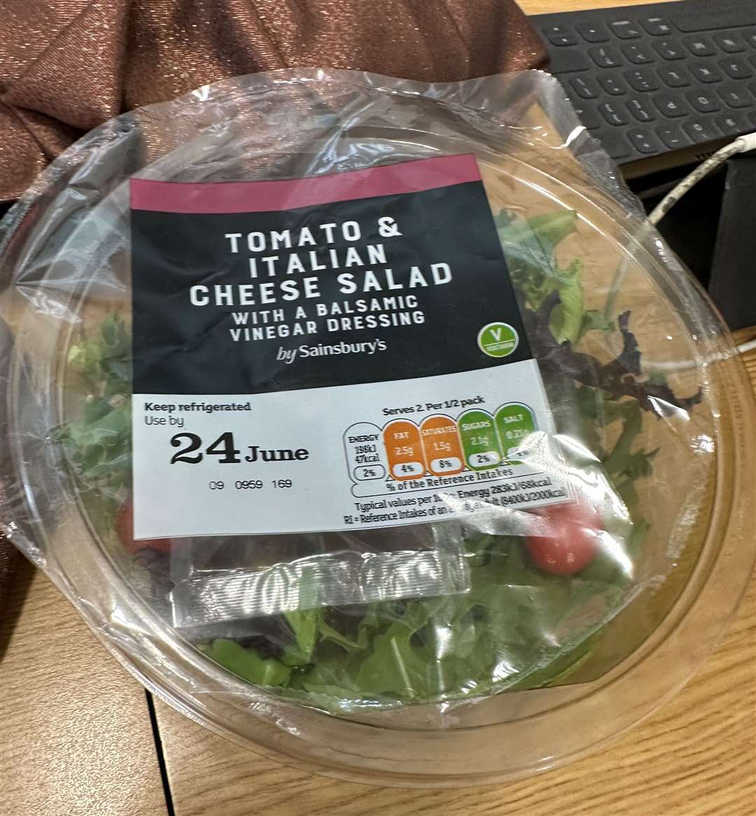 The salad was purchased in the Simone Weil Avenue, Ashford Sainsbury's store