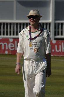Chris Evans at the St Lawrence Ground in a charity cricket game