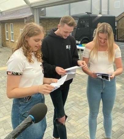 Thomas Aveling students getting their A-level results (40424690)