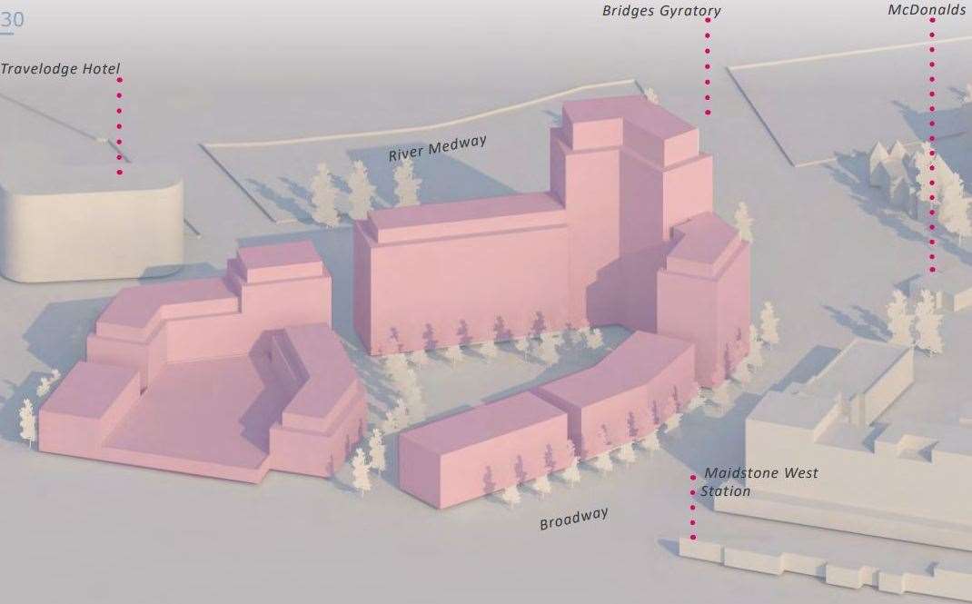 A second view of The Broadway proposals near Maidstone West Station