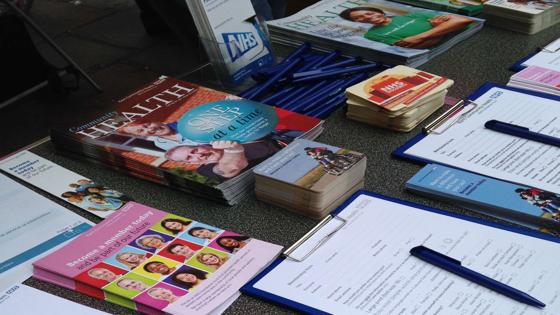 The campaign gazebo was full of information and questionnaires