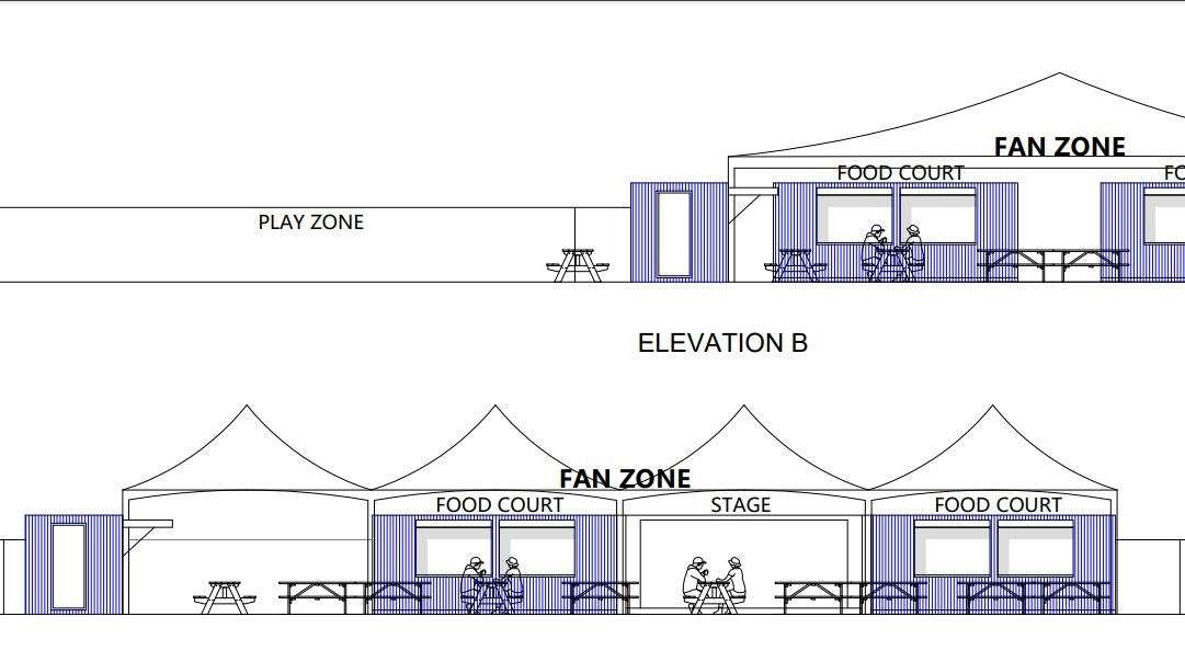 Plans for a fan zone at Priestfield Stadium Picture: Mark Carter Associates / GFC