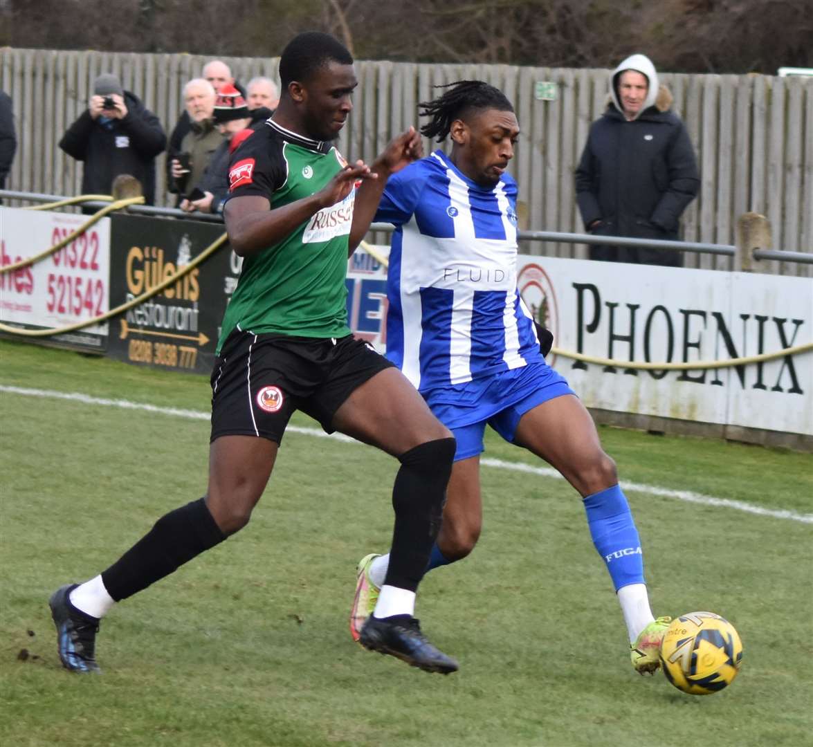 Gil Carvalho in action for Herne Bay last season. Picture: Alan Coomes