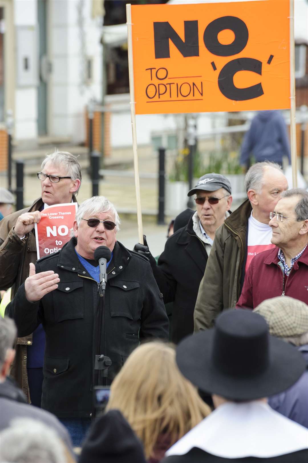 Cllr Colin Caller at a protest against plans to build the new Lower Thames Crossing to the east of Gravesend.Picture: Andy Payton.