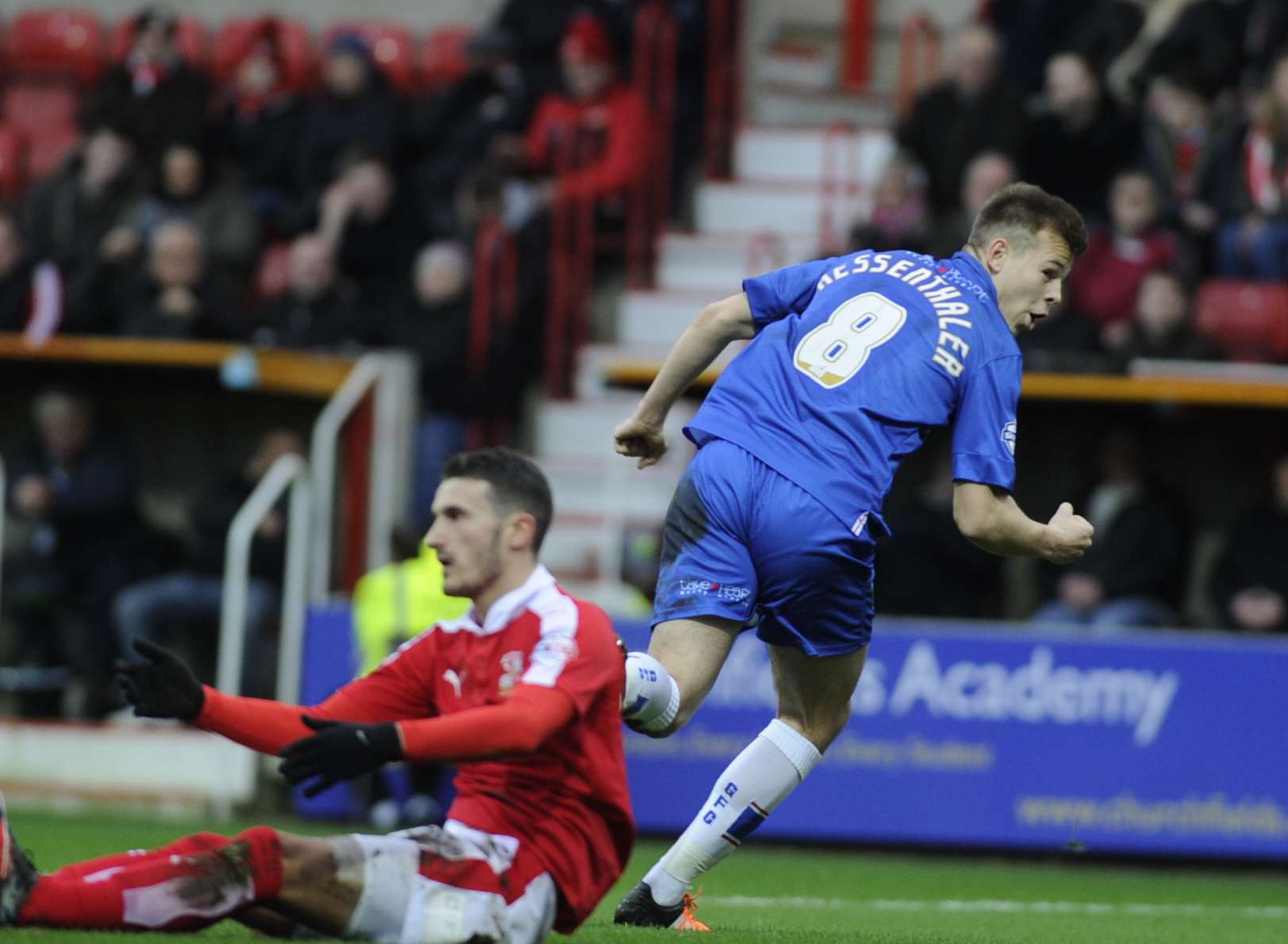 Jake Hessenthaler celebrates putting the Gills ahead Picture: Barry Goodwin