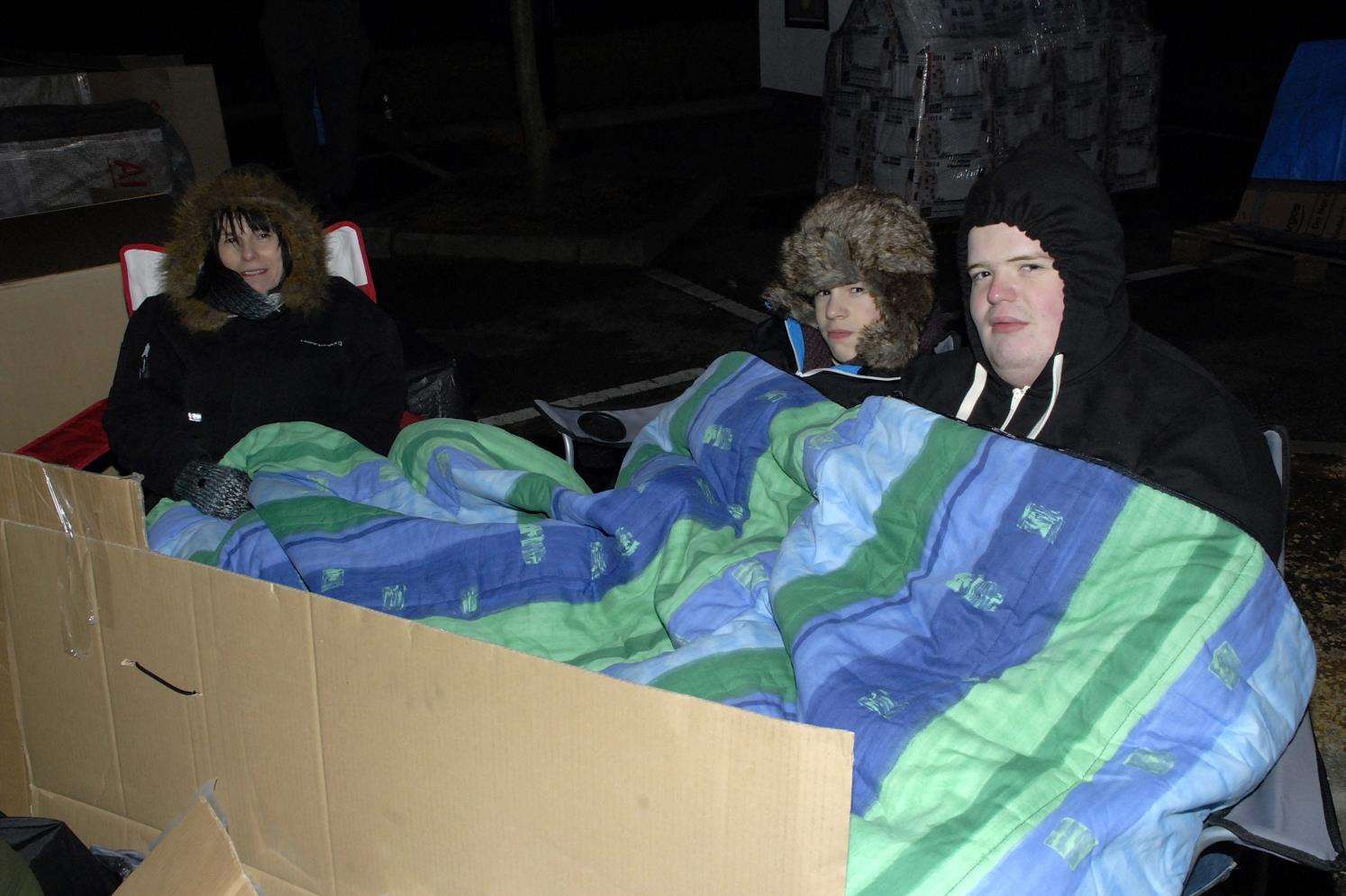 Elaine Steer from mhs homes with son Harry Steer and nephew Ryan Fuller during previous sleep out