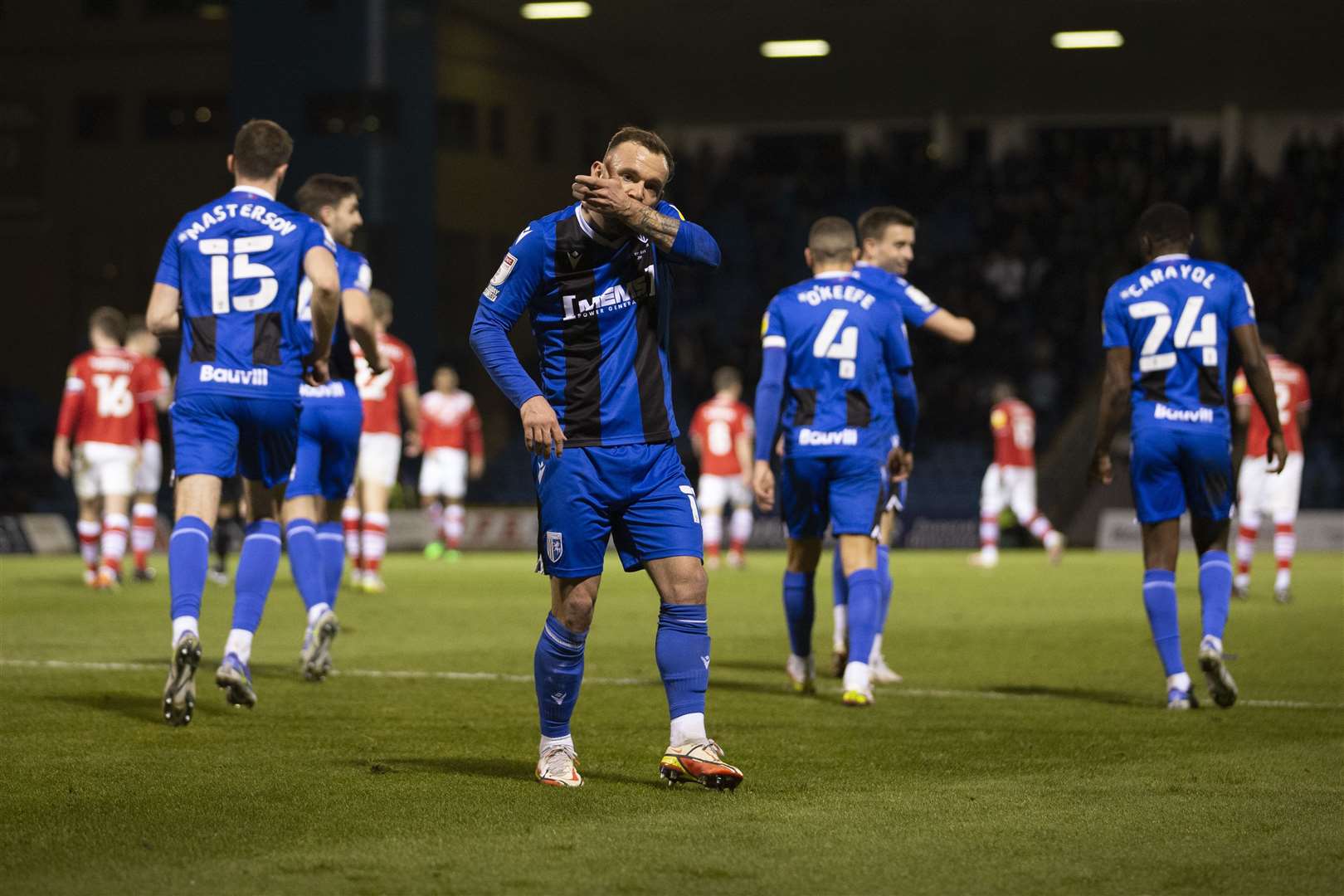 Danny Lloyd celebrates scoring Picture: KPI