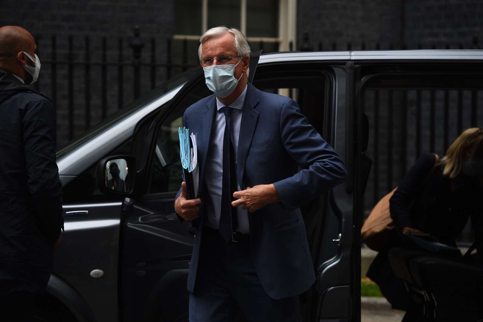 The EU’s chief negotiator Michel Barnier arrives in Downing Street for the latest round of trade talks (Kirsty O’Connor/PA)