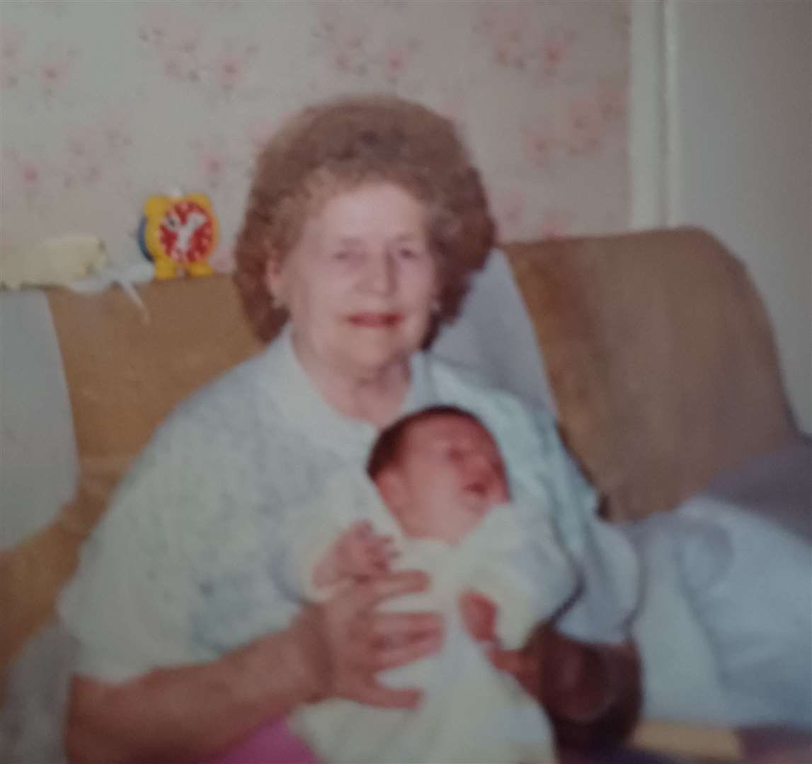 Baby Charlotte on gran Ellen's lap