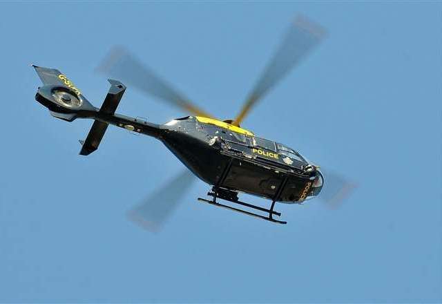 A police helicopter was seen searching the Hersden area near Canterbury on Saturday night. Stock picture