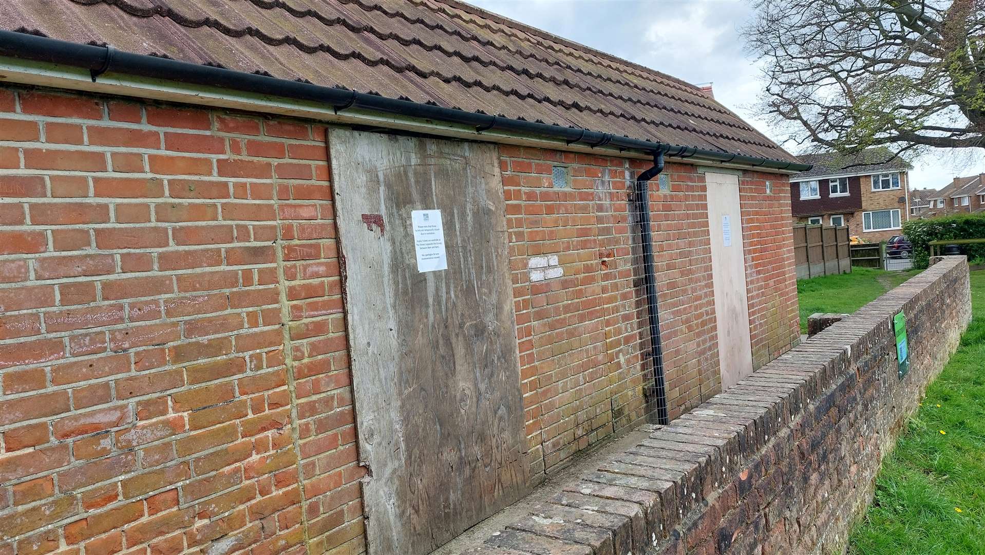 The public toilets at the recreation ground have been boarded up after they were vandalised