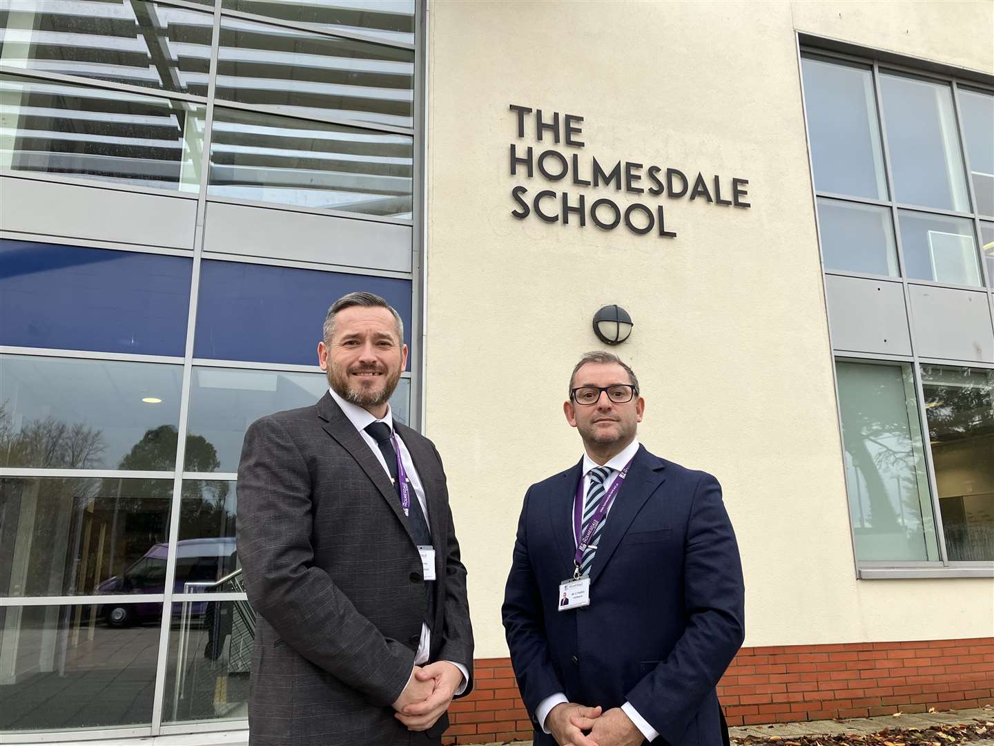 Acting headteacher Lee Downey (left) with headteacher Glen Prebble