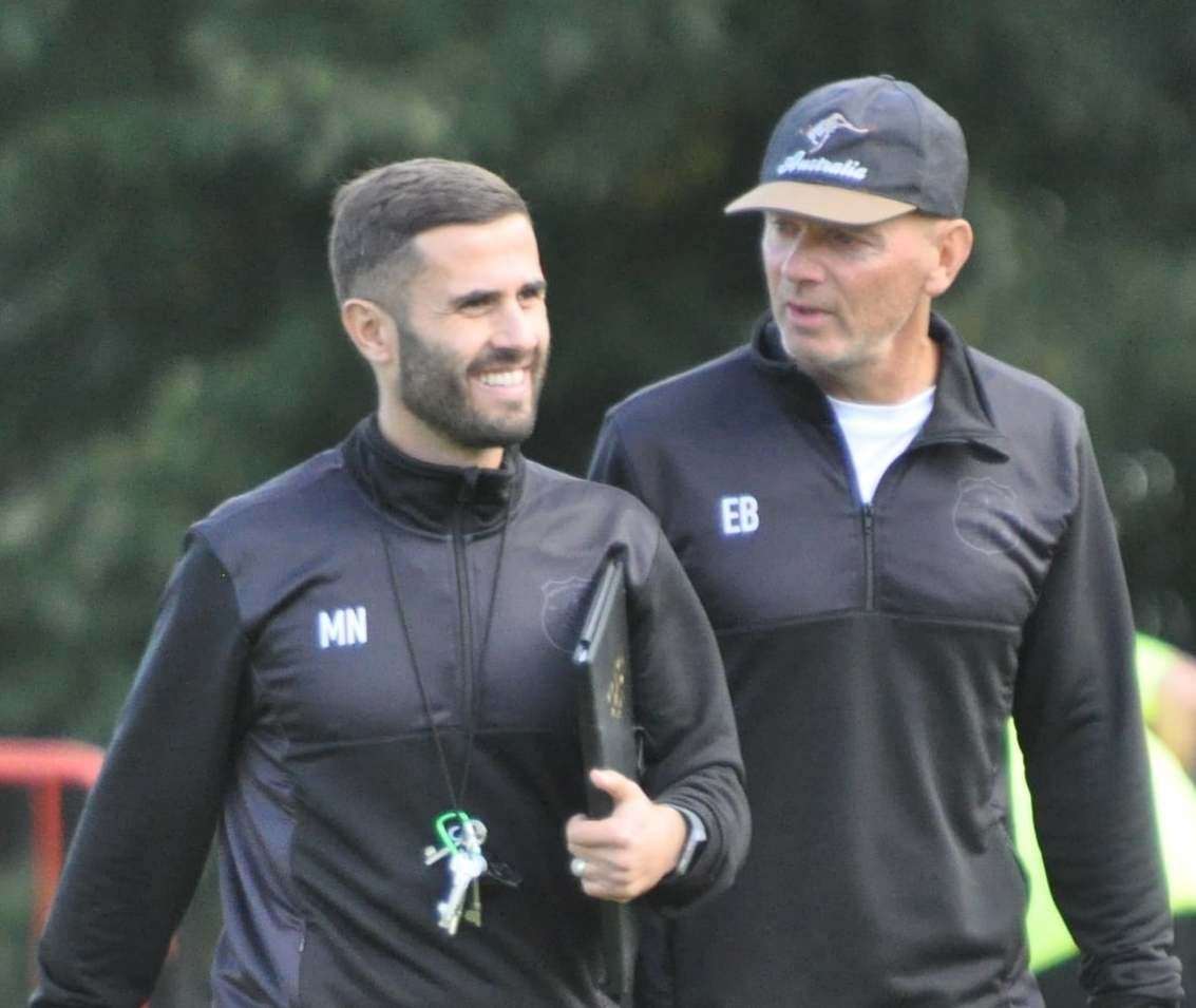 Assistant manager Marcel Nimani and boss Ernie Batten Picture: Paul Owen Richards