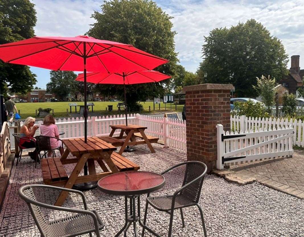 The newly finished outdoor seating has been popular with the community