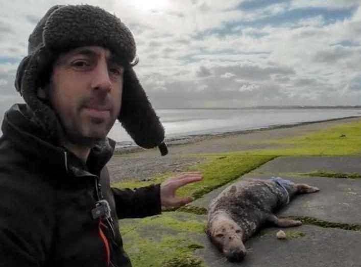 Nik Mitchell found the seal at Pegwell Bay, Ramsgate. Picture: Nik Mitchell