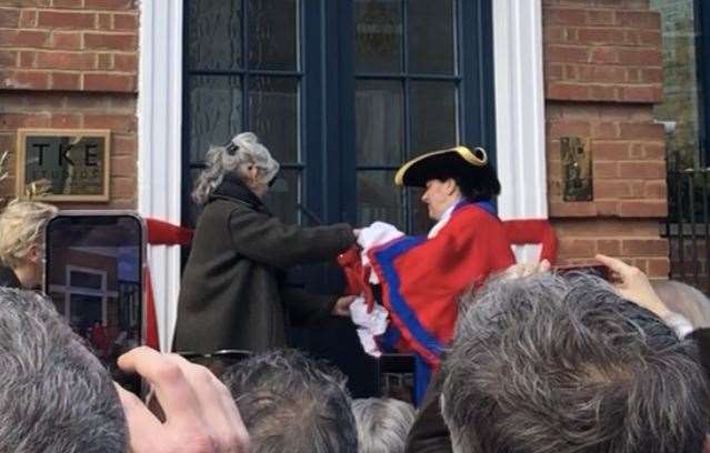 Tracey Emin cutting the ribbon to her new Margate studio and art school