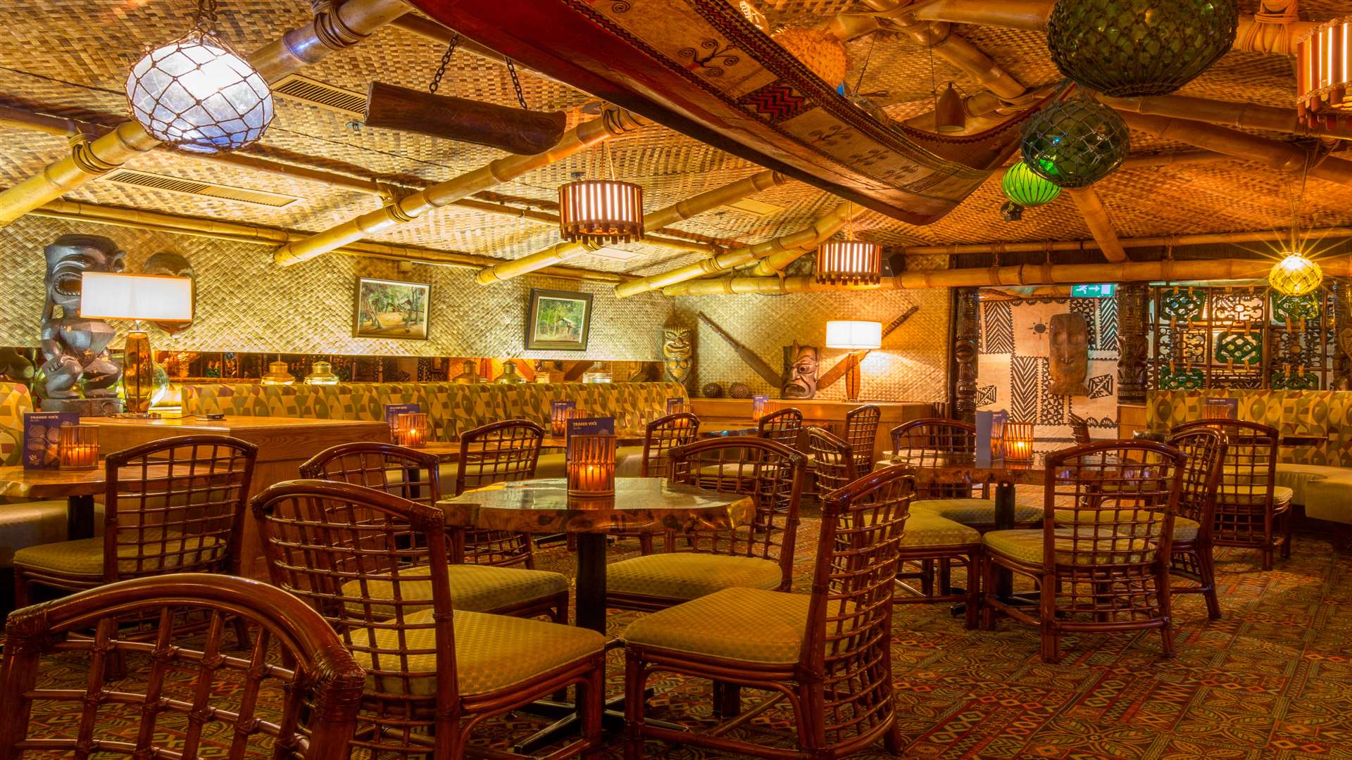 The tiki-cool interior of Trader Vic's