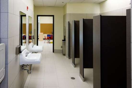 The man was seen in the school toilets. Stock image.