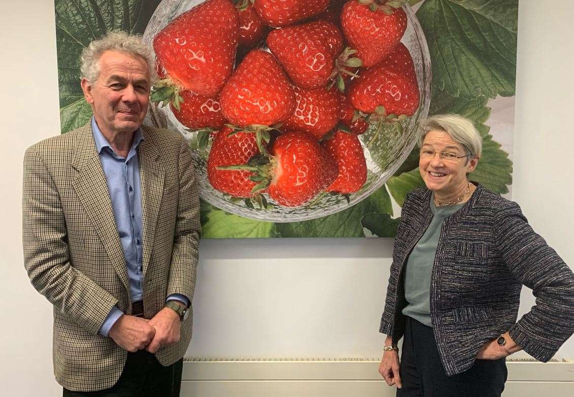 Dr Oliver Doubleday and East Malling Trust trustee Dr Celia Caulcott