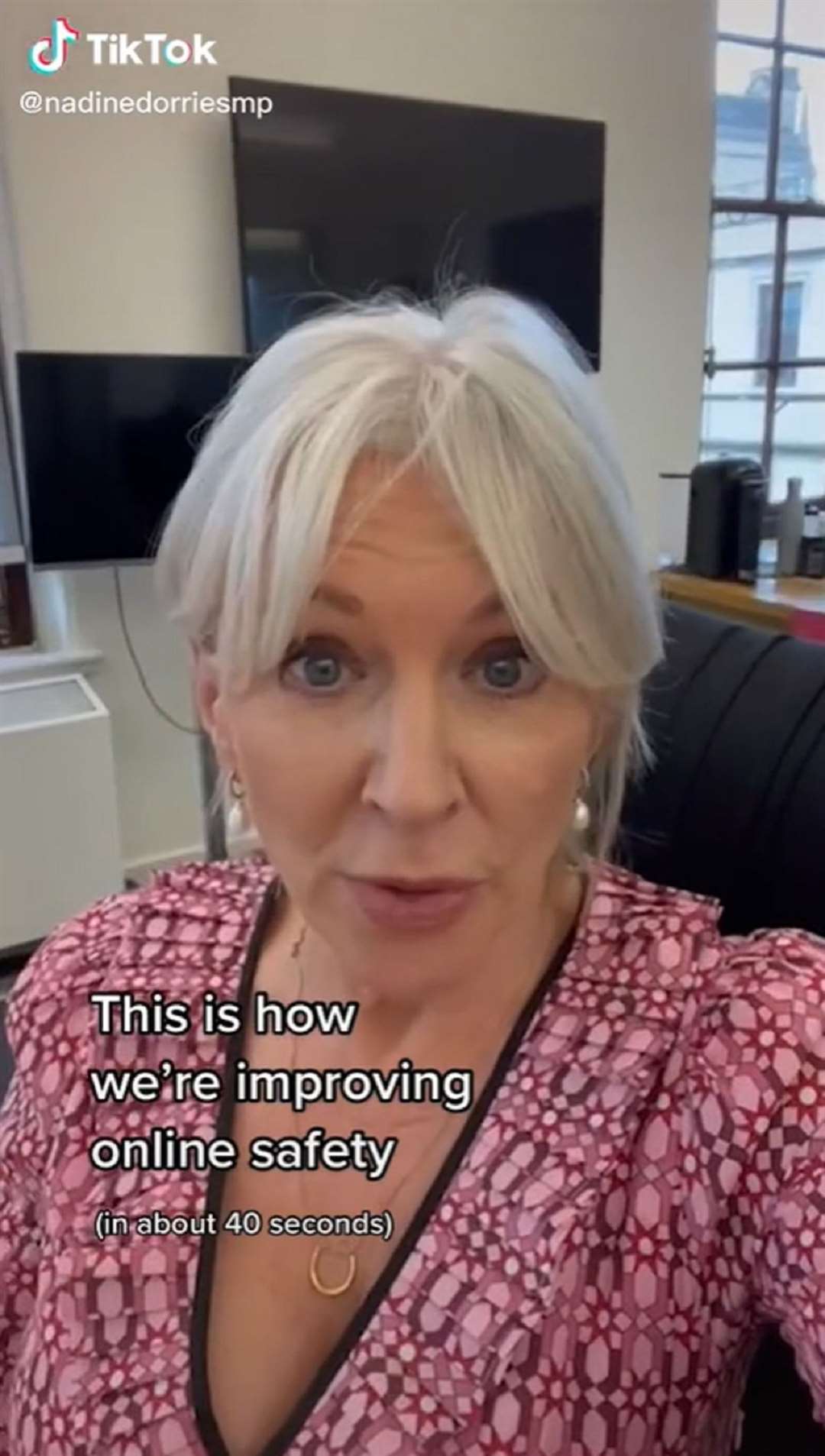 Former culture secretary Nadine Dorries used TikTok while in post (@nadinedorriesmp)