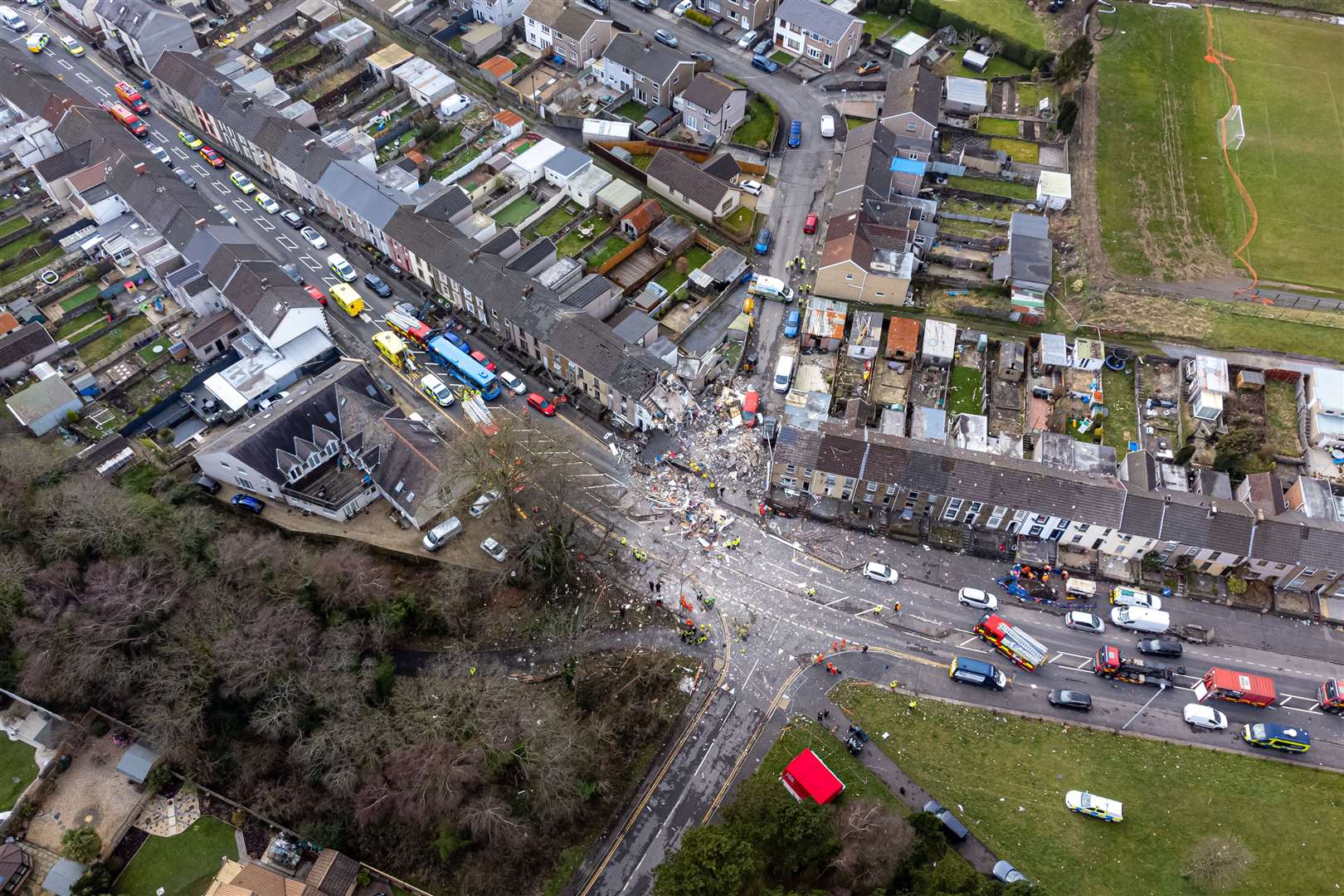 Emergency personnel at the scene (Ben Birchall/PA)