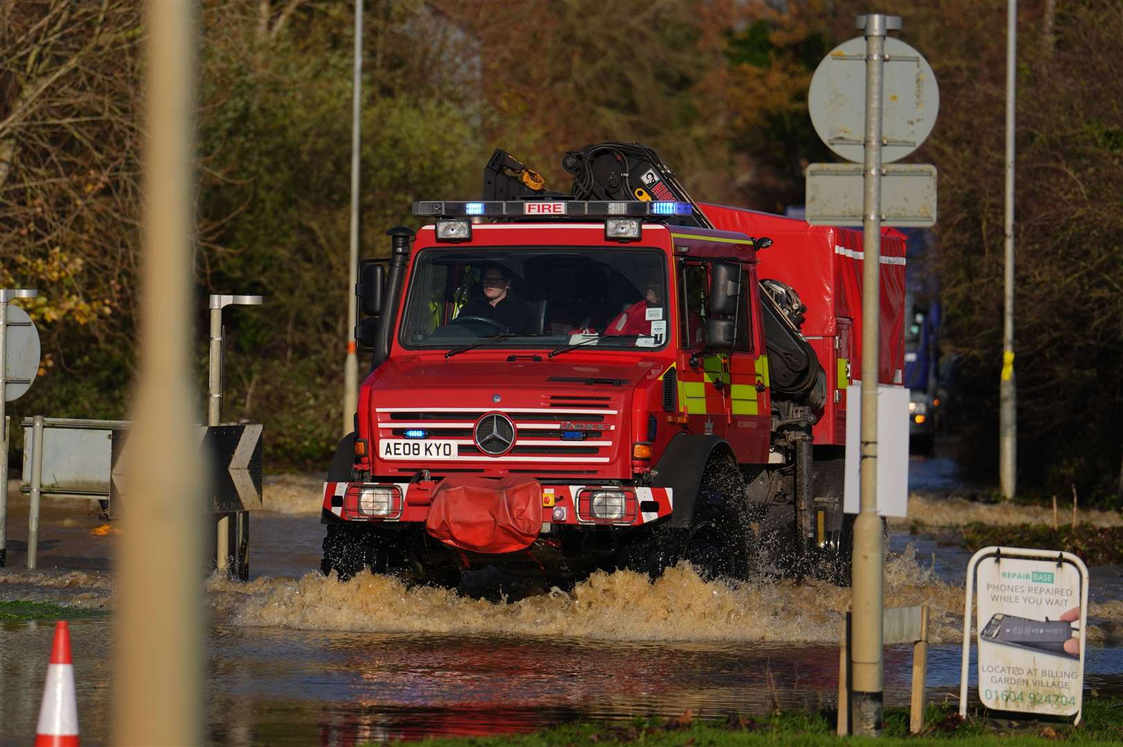 Firefighters helped to evacuate those at the Billing Aquadrome (Jordan Pettitt/PA)