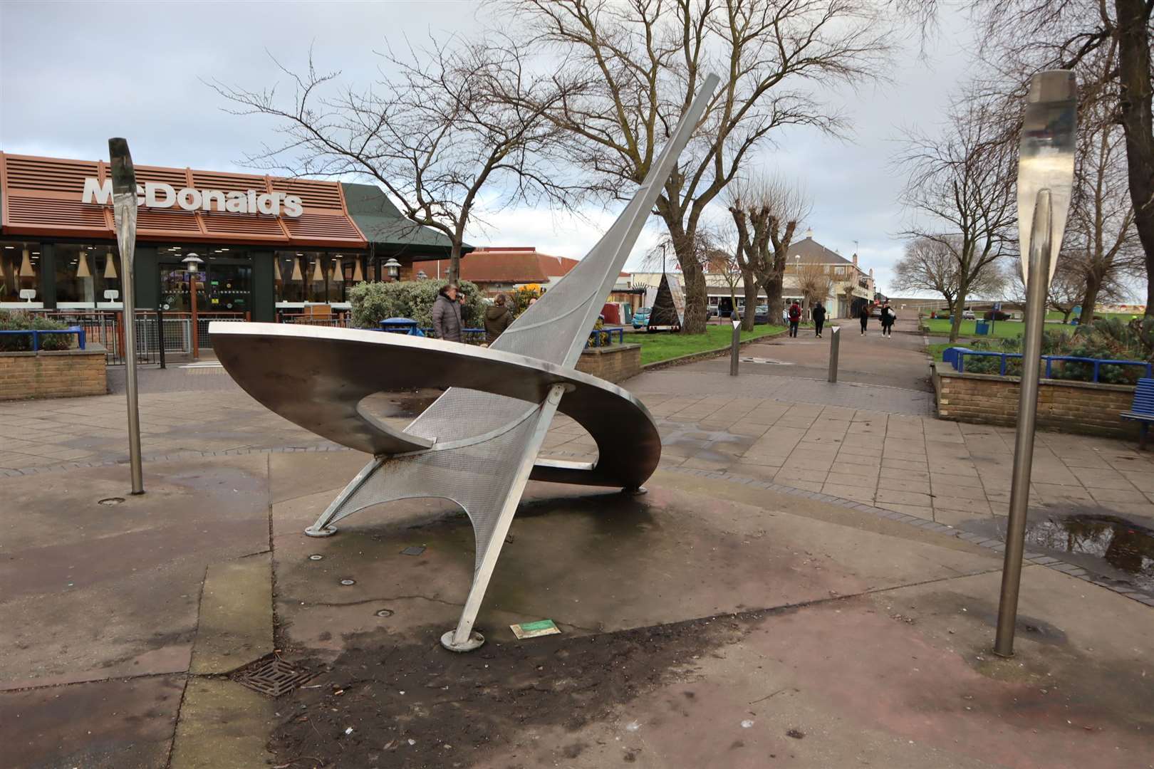 The statue unveiled by the French ambassador on May 12, 2001. Retired postie Phil Crowder is campaigning to get the Sheppey millennium time line in Sheerness tidied up for its 20th anniversary