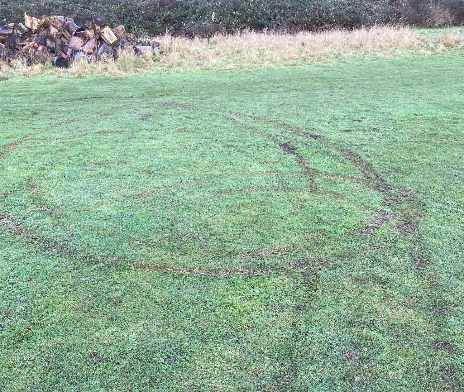 The damage caused by the quad bike at Duncan Down in Whitstable. Picture: Ashley Clark