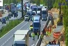 The accident has happened on the M20. Picture: Kent Highways