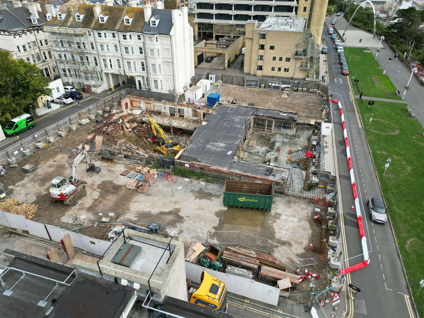 Demolition work taking place at the Leas Pavilion in Folkestone on Monday. Picture: Barry Goodwin